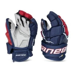 Bauer Supreme UltraSonic Intermediate Hockey Gloves -Hockey Equipment Store bauer gloves bauer supreme ultrasonic intermediate hockey gloves navy red white 12 28743793606722
