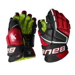 Bauer Vapor 3X Junior Hockey Gloves -Hockey Equipment Store bauer gloves bauer vapor 3x junior hockey gloves black red 10 29160852717634