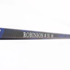 Bauer Supreme NHL Custom Senior Goalie Stick - Mike Robinson -Hockey Equipment Store bauer goalie sticks bauer supreme nhl custom senior goalie stick mike robinson silver blue p31 l 24 5 28904387674178