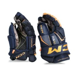 CCM Tacks AS-V Senior Hockey Gloves -Hockey Equipment Store ccm gloves ccm tacks as v senior hockey gloves navy gold 13 30184713486402