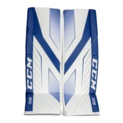 CCM Axis Senior Goalie Leg Pads -Hockey Equipment Store ccm leg pads ccm axis senior goalie leg pads white blue 34 2 28744295415874
