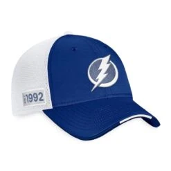 Tampa Bay Lightning Fanatics Authentic Pro Draft Structured Trucker Hat -Hockey Equipment Store fanatics hats tampa bay lightning fanatics authentic pro draft structured trucker hat osfa 29396090945602